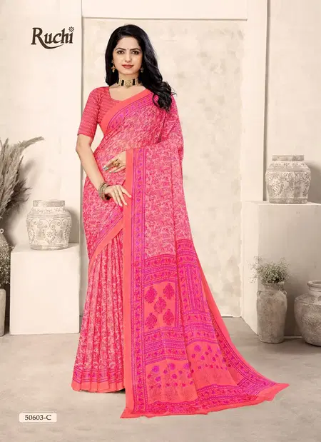 Star Chiffon 213 By Ruchi Chiffon Casual Wear Saree Exporters In India